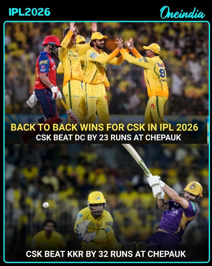 Chennai Super Kings (192/5) defeat Kolkata Knight Riders (160/7 in 20 overs) by 32 runs in IPL 2026