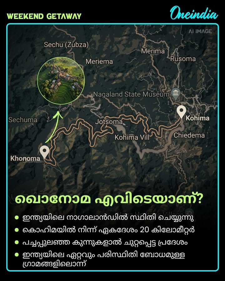 വേട്ടയാടൽ നിരോധിച്ച് പ്രകൃതിയെ രക്ഷിച്ച ഇന്ത്യയുടെ ആദ്യ ഹരിത ഗ്രാമം – ഖോനോമ! 🌿
നാഗാലാൻഡിലെ ഈ ചെറിയ ഗ്രാമം ലോകത്തിന് ഒരു വലിയ പാഠം നൽകുന്നു. വിശ്വാസത്തിലും സാഹോദര്യത്തിലും പ്രകൃതി സ്നേഹത്തിലും ജീവിക്കുന്ന ഖോനോമ – ഇന്ത്യയുടെ അഭിമാനം. ഈ കഥ നിങ്ങളുടെ പ്രിയപ്പെട്ടവരുമായി പങ്കിടൂ! 👇