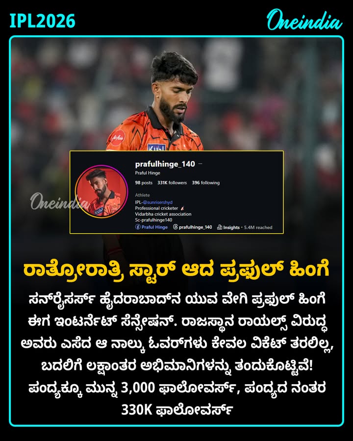 3 ಸಾವಿರದಿಂದ 3 ಲಕ್ಷಕ್ಕೆ! ರಾಜಸ್ಥಾನ ವಿರುದ್ಧದ ಒಂದೇ ಪಂದ್ಯ ಪ್ರಫುಲ್ ಹಿಂಗೆ ಬದುಕನ್ನೇ ಬದಲಿಸಿತು!