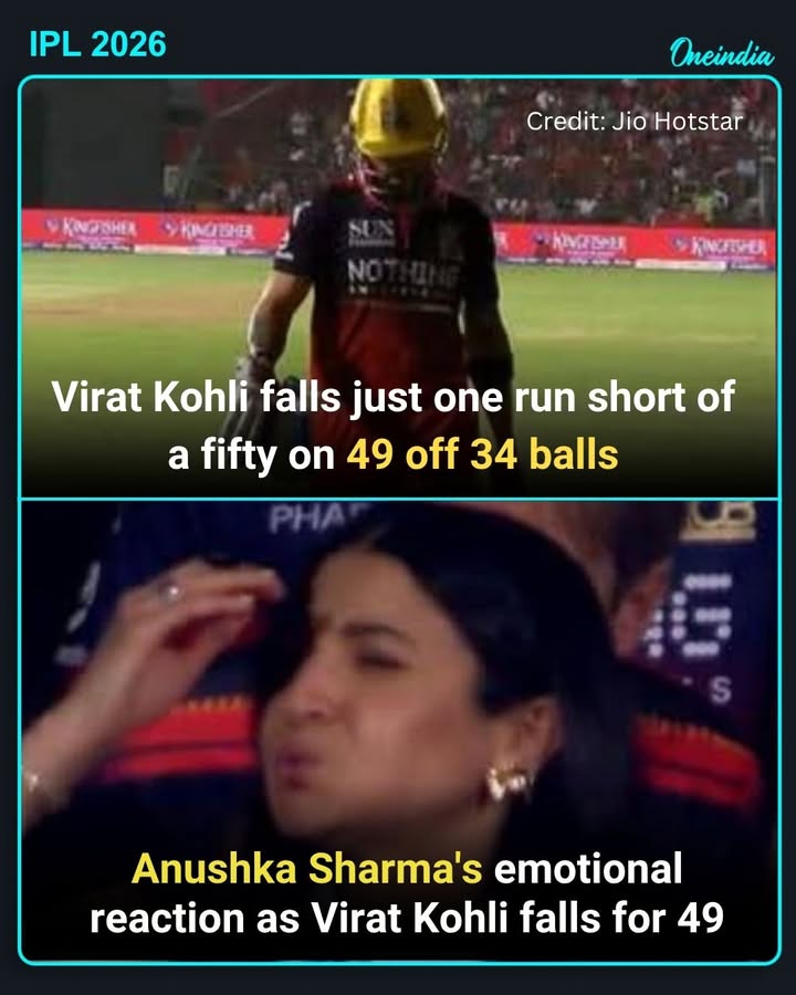 Virat Kohli falls just one run short of a fifty as Avesh Khan strikes back after 49 off 34 balls.