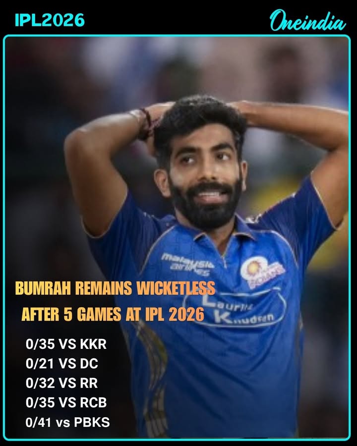 Jasprit Bumrah Faces Rare Lean Run: 0 Wickets in 5 IPL 2026 Matches