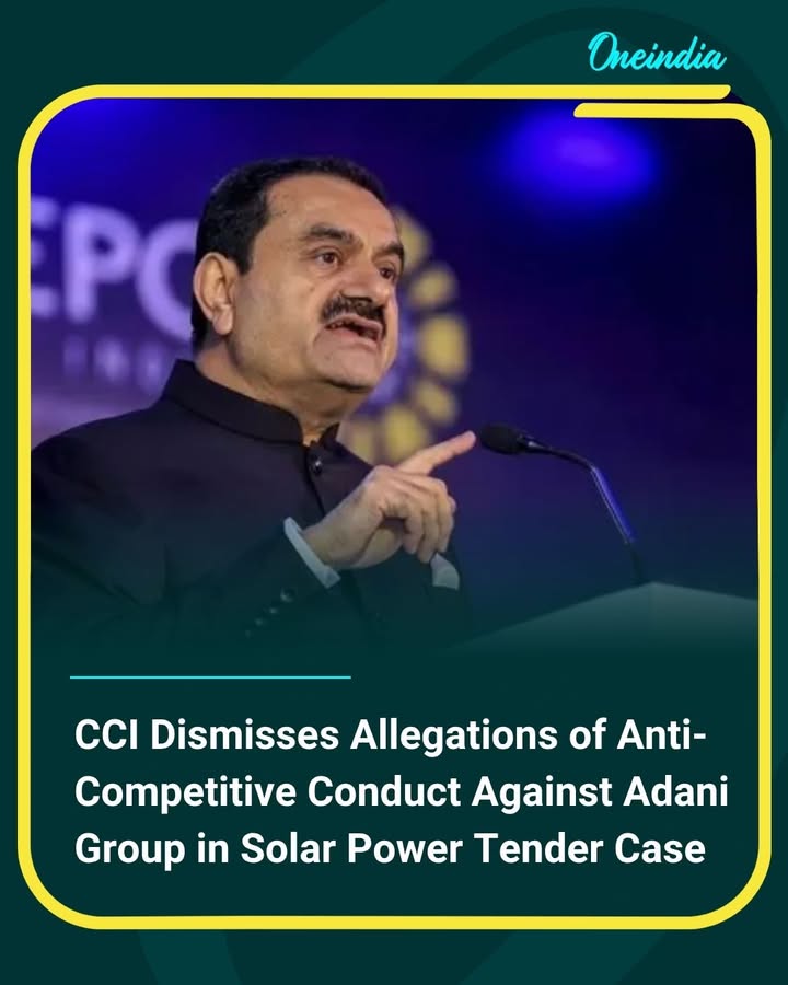 The Competition Commission of India (CCI) has dismissed allegations of anti-competitive conduct against the Adani Group in a case related to solar power tenders. The regulator found no sufficient evidence to support claims of market manipulation or unfair practices in the bidding process, providing relief to the group in the ongoing scrutiny of its business activities in the renewable energy sector.