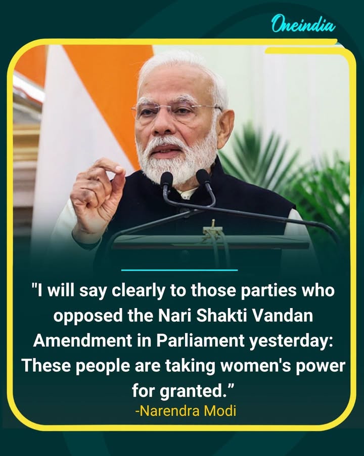 Narendra Modi warns opposition over stance on women’s reservation bill