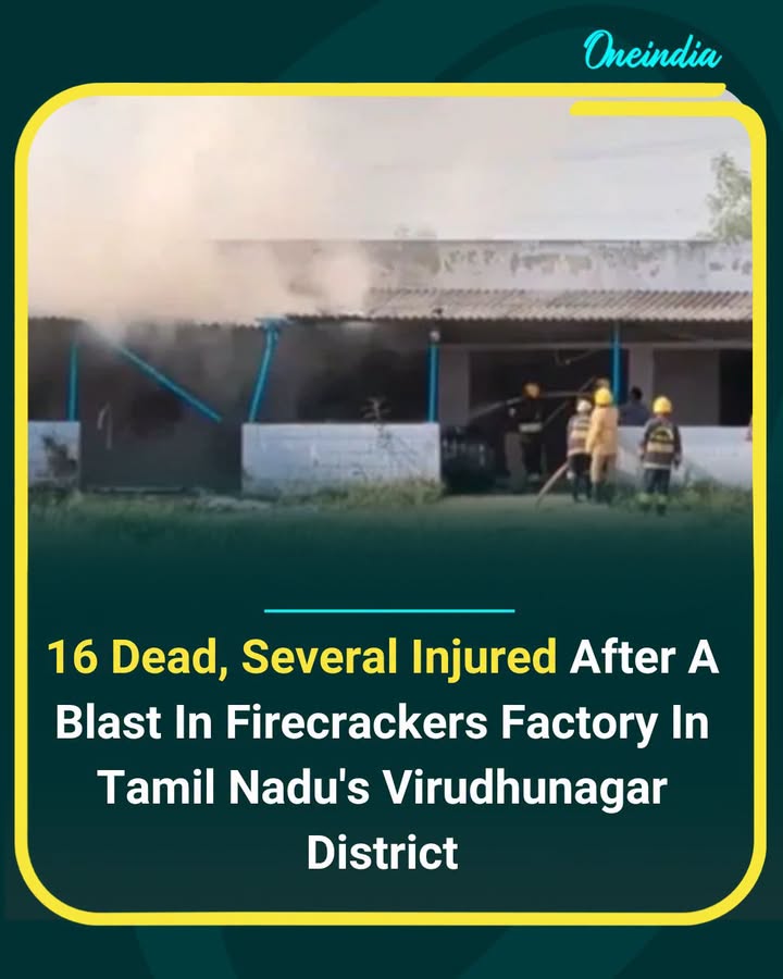 At least 16 people were killed and several others injured after a powerful blast at a firecrackers factory in Virudhunagar. The explosion caused massive destruction at the site, with rescue teams rushing to aid the injured and investigate the cause.