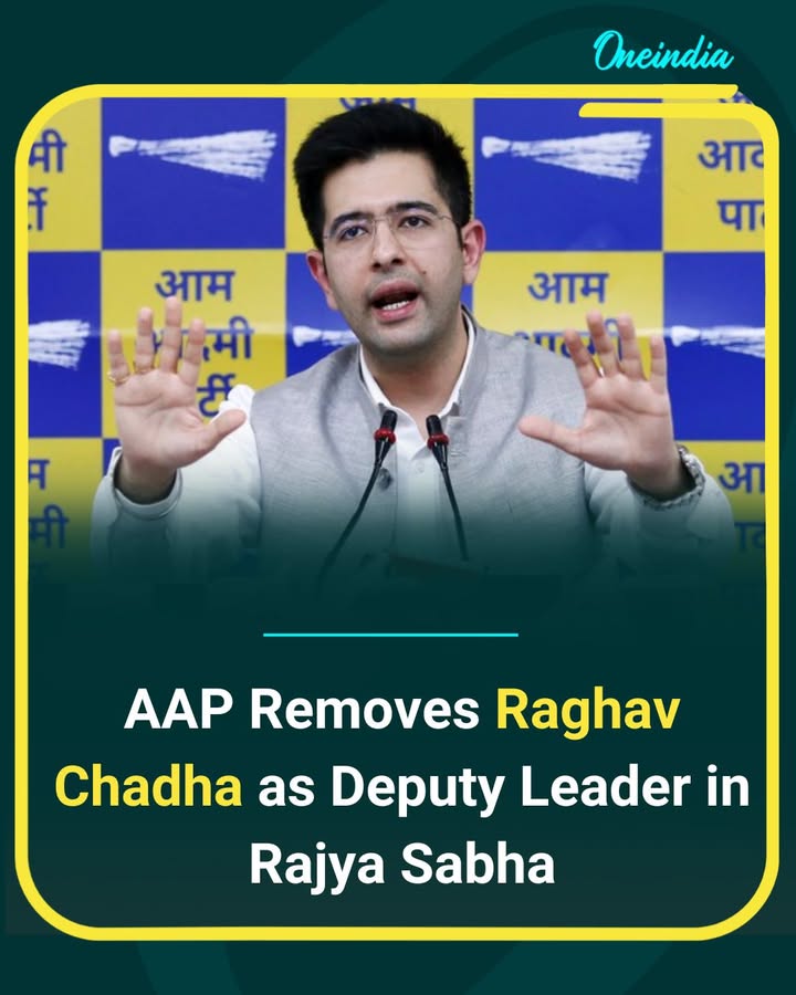 The Aam Aadmi Party has taken a major decision regarding Raghav Chadha, removing him from the position of Deputy Leader in the Rajya Sabha. Additionally, the party has prohibited him from speaking in the house, signaling a significant disciplinary move within the party ranks.