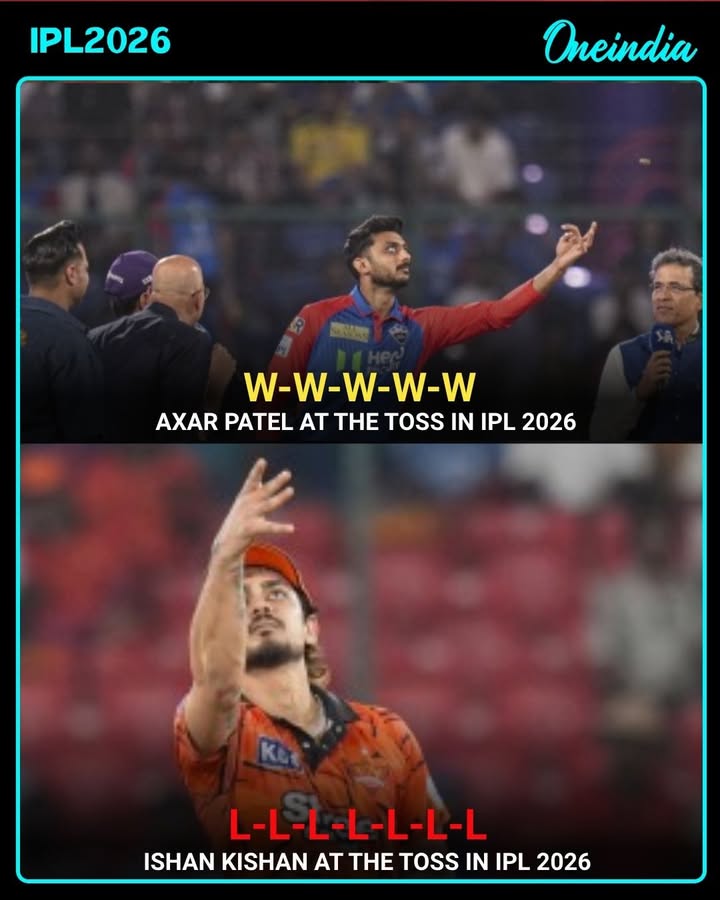 Axar Patel continues his lucky streak at the toss, while Ishan Kishan just can’t seem to win one—déjà vu all over again!