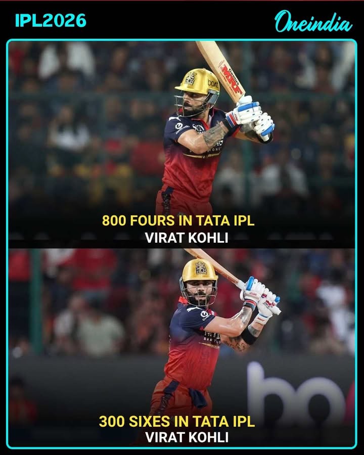 Virat Kohli has added yet another historic milestone to his IPL career by completing 300 sixes and 800 fours.