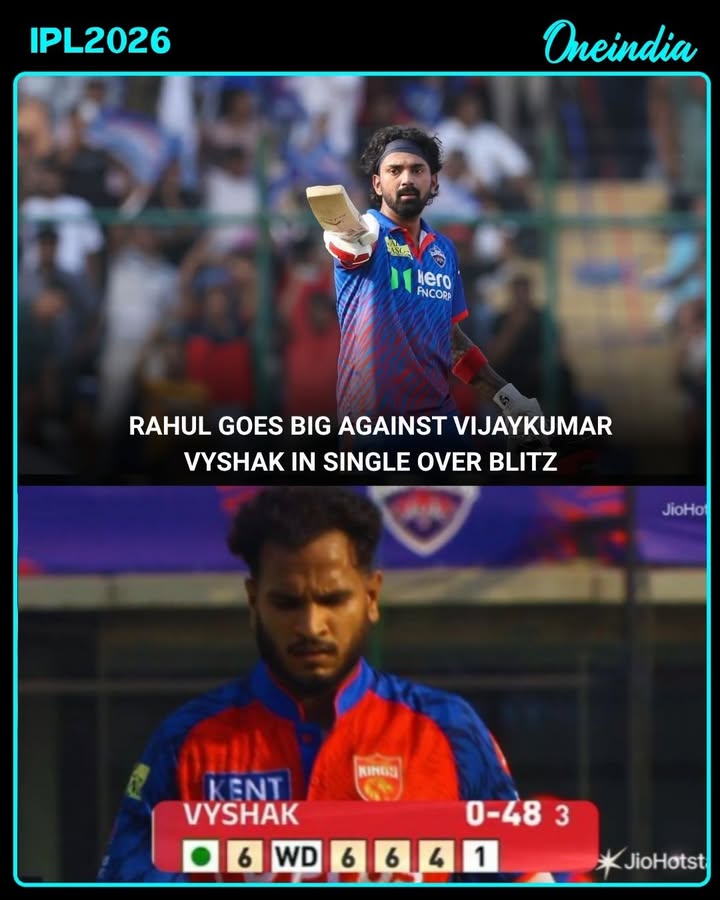KL Rahul turned the heat on Vijaykumar Vyshak with a powerful over, smashing boundaries and shifting momentum in his team’s favour.