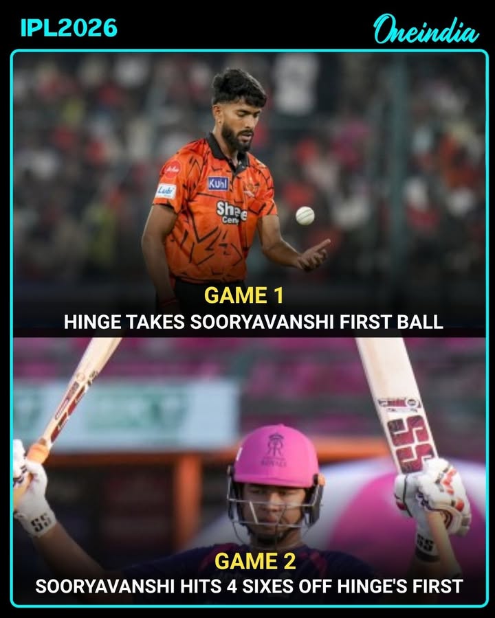 Vaibhav Sooryavanshi and Hinge delivered a dramatic turnaround across two games—after being dismissed first ball in their first encounter, Sooryavanshi came back strongly in the next, smashing four sixes off Hinge’s opening over. A perfect example of cricket’s ever-changing momentum.
