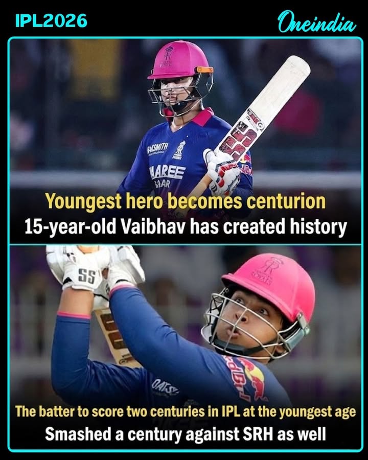 The youngest hero becomes a centurion at just 15, scripting history.
The youngest batter to score 2 centuries in the IPL, Vaibhav smashed a century in just 36 balls against SRH.