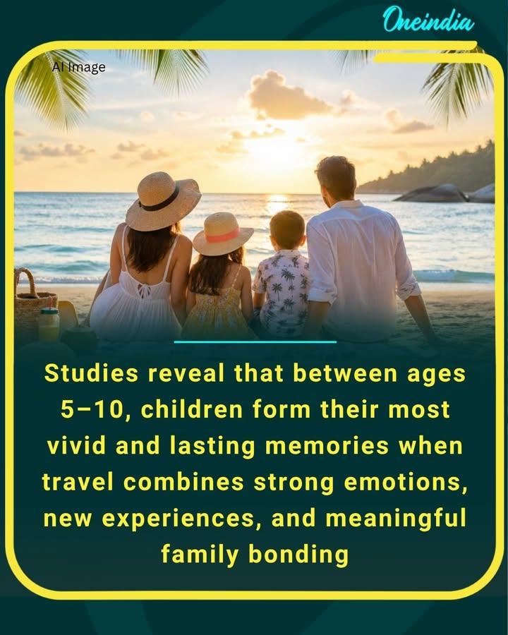 During ages 5–10, emotionally rich travel experiences strengthen brain development, helping create powerful lifelong memories through novelty and connection.
