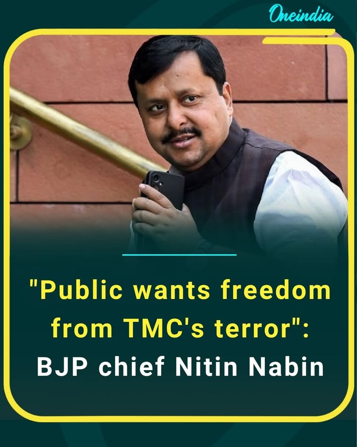 “People of Bengal are demanding freedom from fear and political violence,” says BJP chief Nitin Nabin, targeting the Trinamool Congress over alleged law and order concerns.