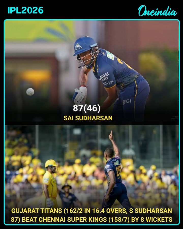 Gujarat Titans cruise to 8-wicket win over Chennai Super Kings