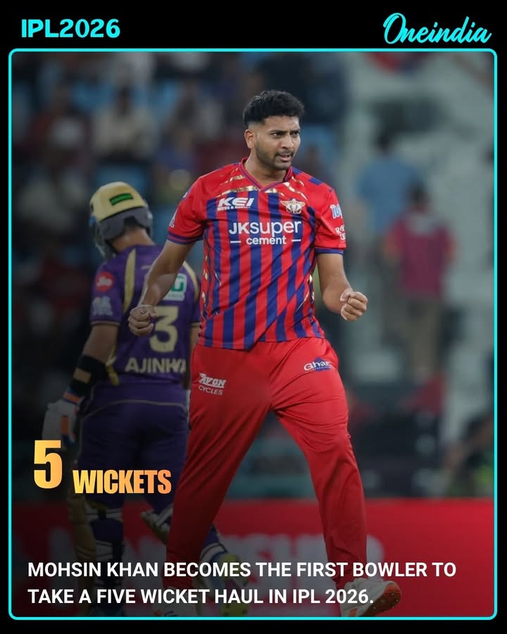 Mohsin Khan becomes first bowler to take a five-wicket haul in IPL 2026