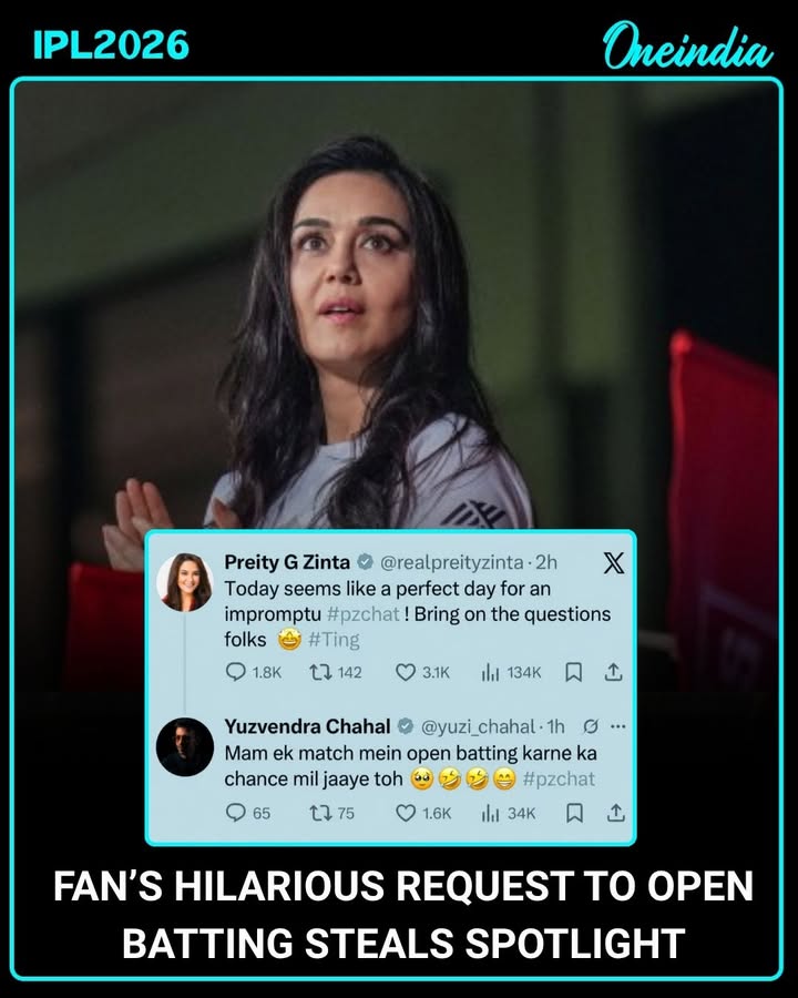 Bollywood star and Punjab Kings co-owner Preity Zinta delighted fans with an impromptu