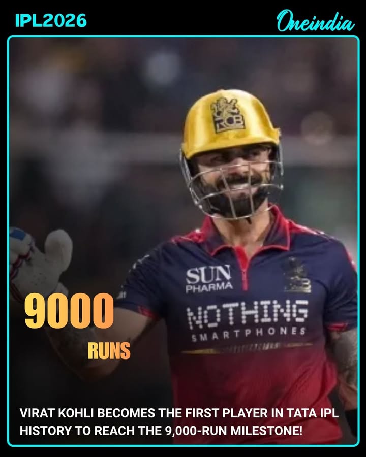 Virat Kohli becomes first to 9000 IPL runs