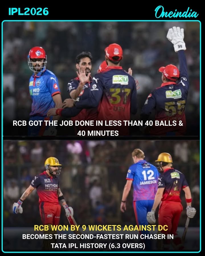 RCB complete second-fastest chase in IPL history vs Delhi Capitals