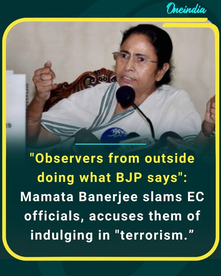 “Outsiders acting on BJP’s instructions”: Mamata Banerjee lashes out at EC officials, alleges “terror tactics” during polls