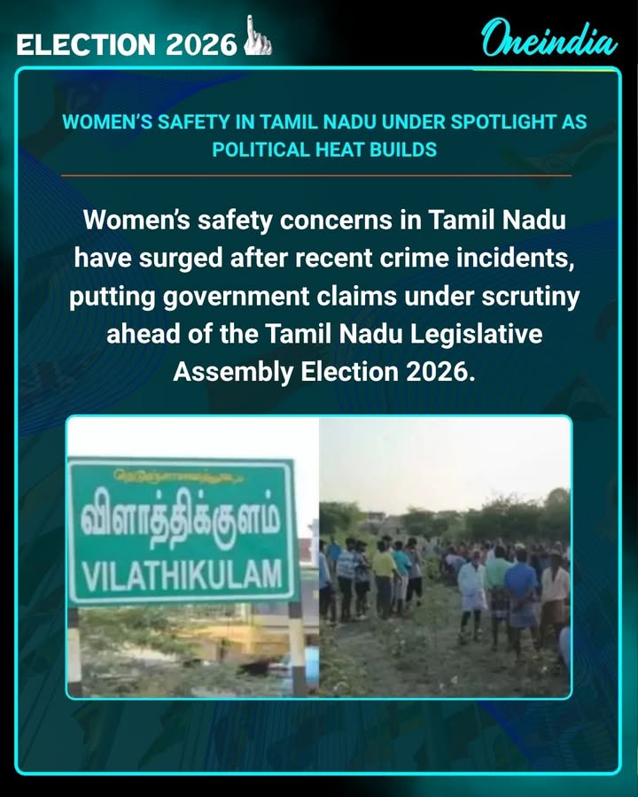 Concerns over women’s safety in Tamil Nadu have intensified following a series of shocking crime incidents, sparking political debate and public scrutiny. With the Tamil Nadu Legislative Assembly Election 2026 approaching, the issue has gained prominence, as critics question government claims while authorities highlight measures taken to improve law and order.