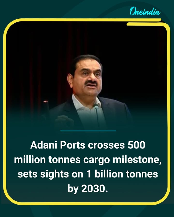 Adani Ports has crossed the 500 million tonnes cargo mark, marking a significant milestone in its growth journey. The company now aims to double this figure, targeting 1 billion tonnes by 2030.