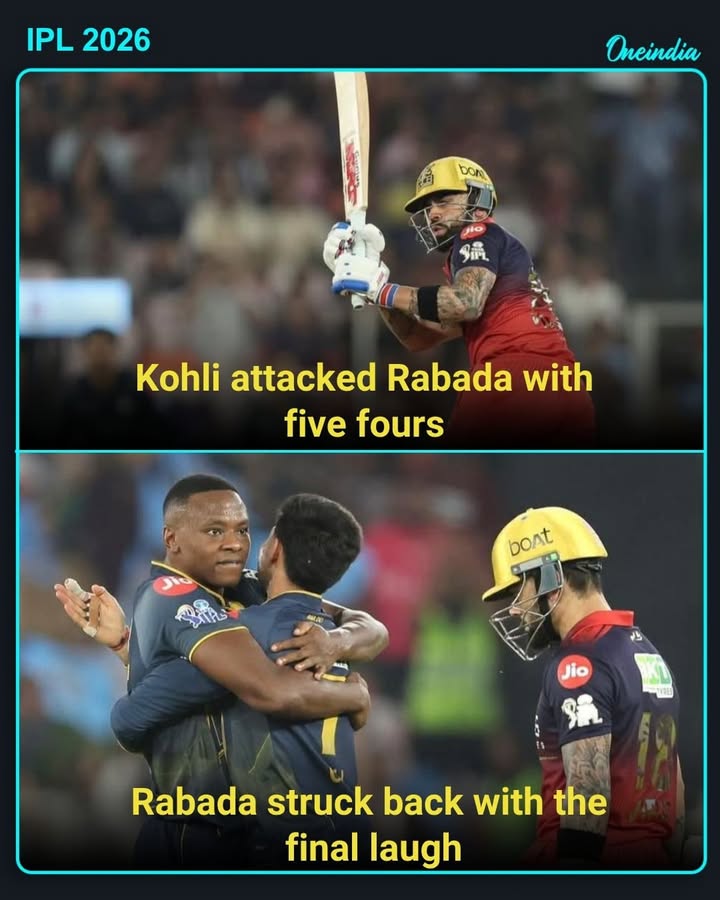 What a contest  Kohli went after Rabada with five crisp fours in his first over, setting the tone early
But in the end, Rabada struck back to have the final say over the RCB star