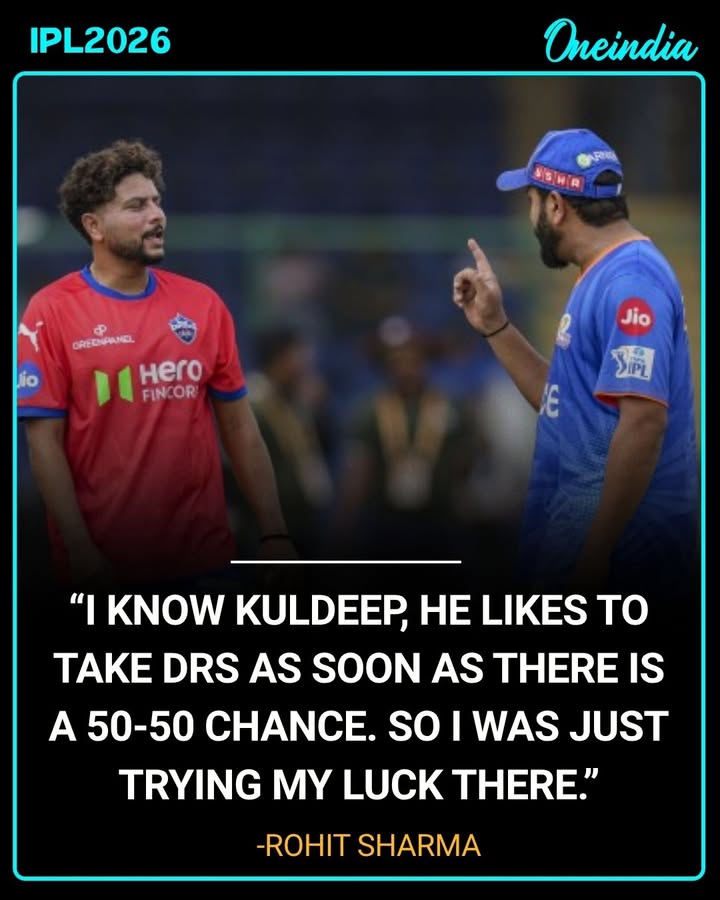 Rohit Sharma jokes about Kuldeep Yadav’s DRS habits after tense IPL moment