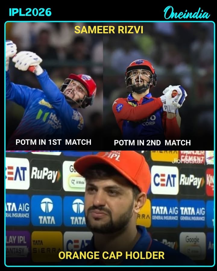 'Orange Cap Secured! 🔥 Sameer Rizvi Bags Back-to-Back POTM Awards, Dominates IPL 2026 in Just Two Matches'