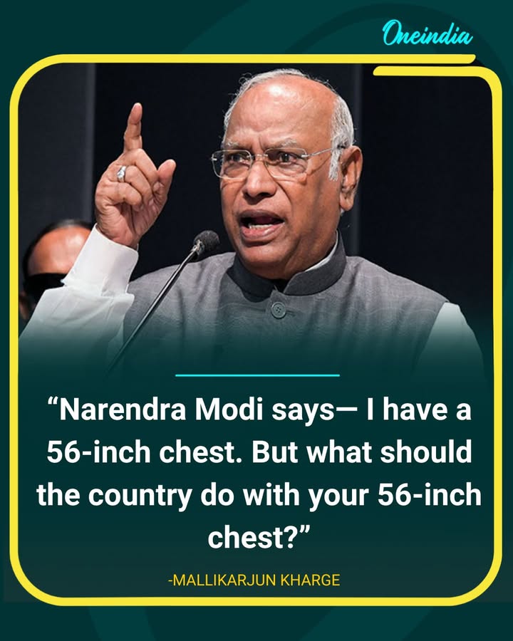 Mallikarjun Kharge Jabs at Narendra Modi Over “56-Inch Chest” Remark
