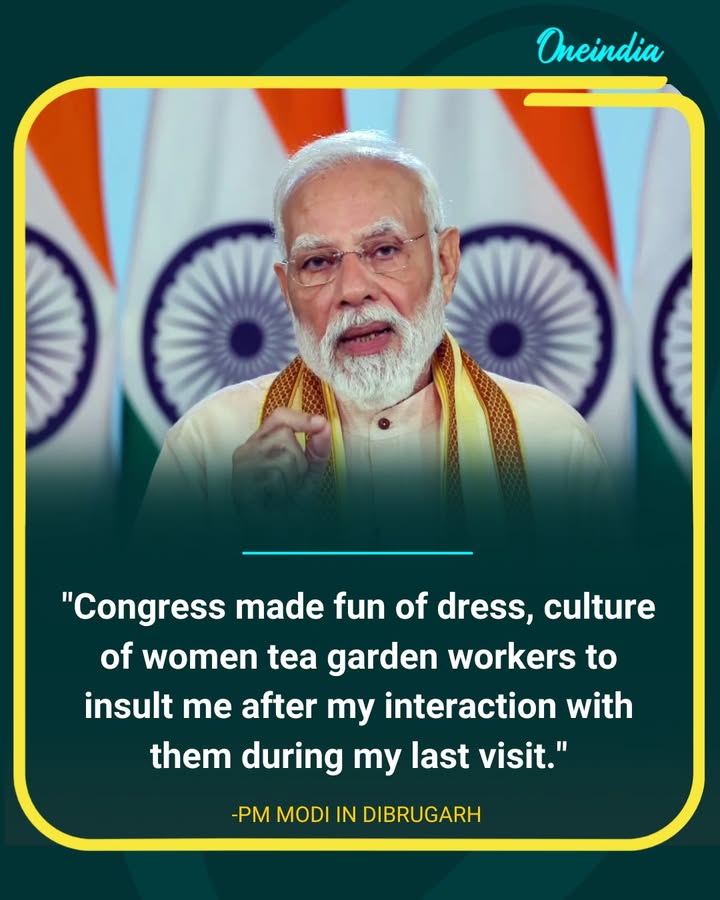 Narendra Modi Accuses Congress of Mocking Tea Garden Women in Dibrugarh
