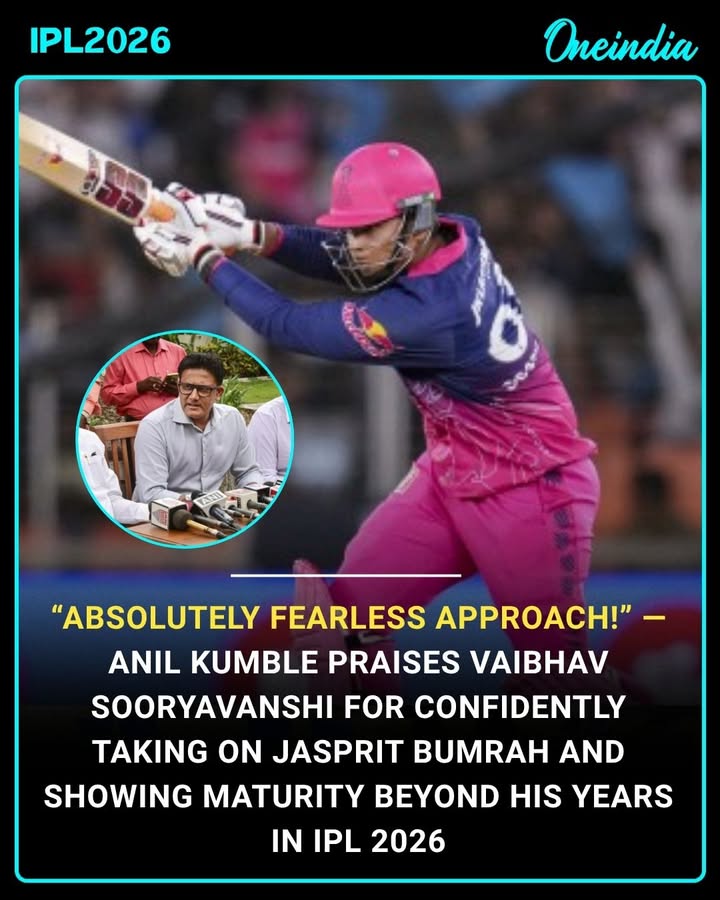Young sensation Vaibhav Sooryavanshi leaves Anil Kumble in awe after fearlessly taking on Jasprit Bumrah in a stunning IPL 2026 showdown