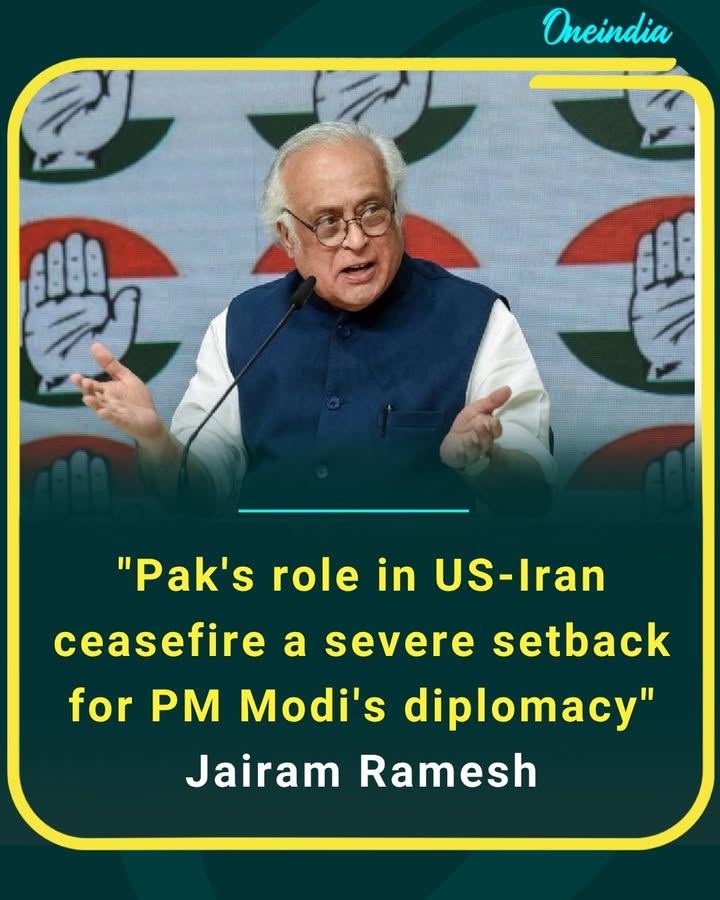 Jairam Ramesh says Pakistan’s mediation in the US‑Iran ceasefire exposes cracks in Modi’s diplomacy.