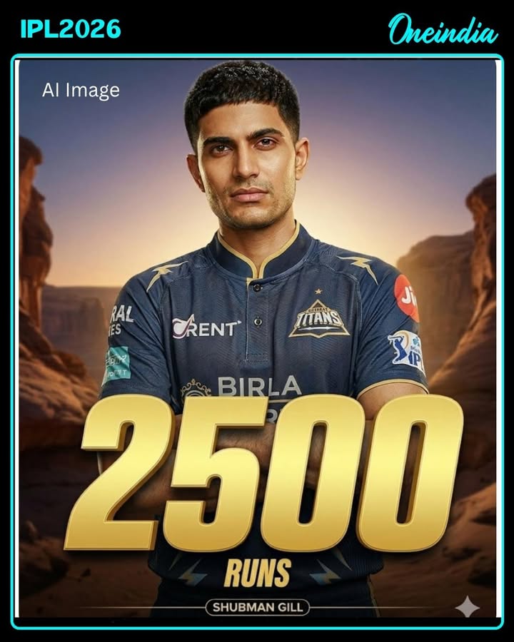 2500 IPL runs in Gujarat Colors for Shubman Gill 👑