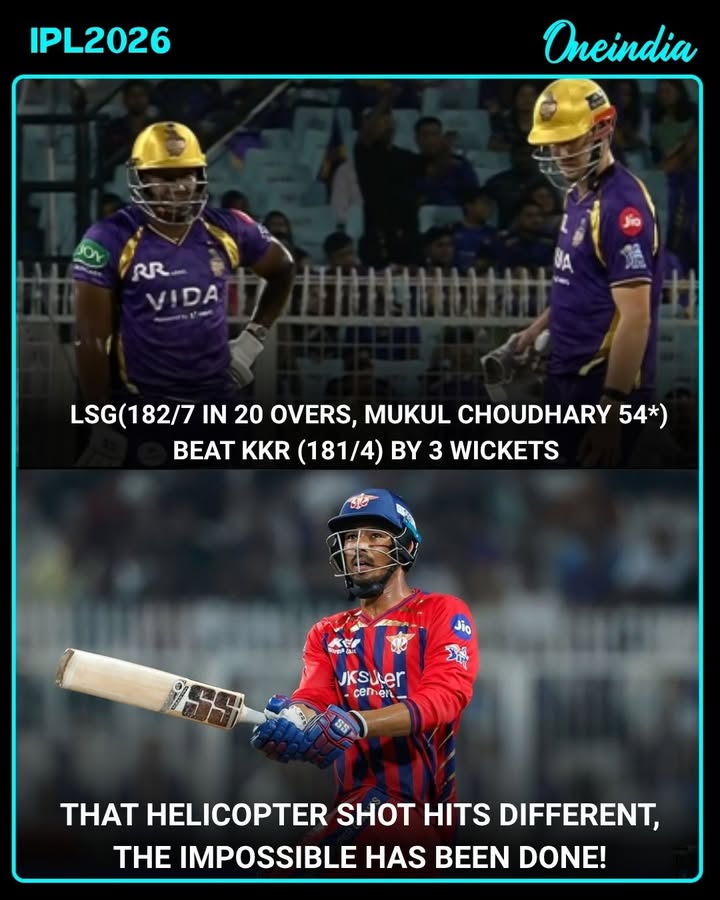 That helicopter shot hits different, Lucknow Supergiants at one point needed 54 runs on 22 balls against KKR and Mukul Choudhary scored 54*(27) and won the Match for LSG.