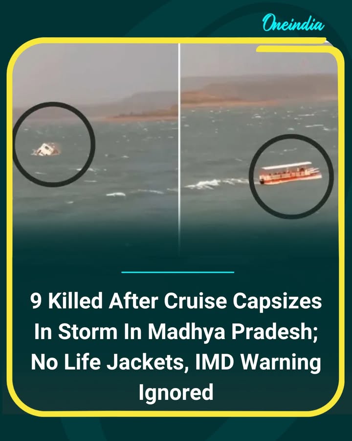 At least nine people lost their lives after a tourist boat capsized during a storm in Madhya Pradesh. Reports indicate that no life jackets were available onboard, and warnings from the India Meteorological Department were ignored.
