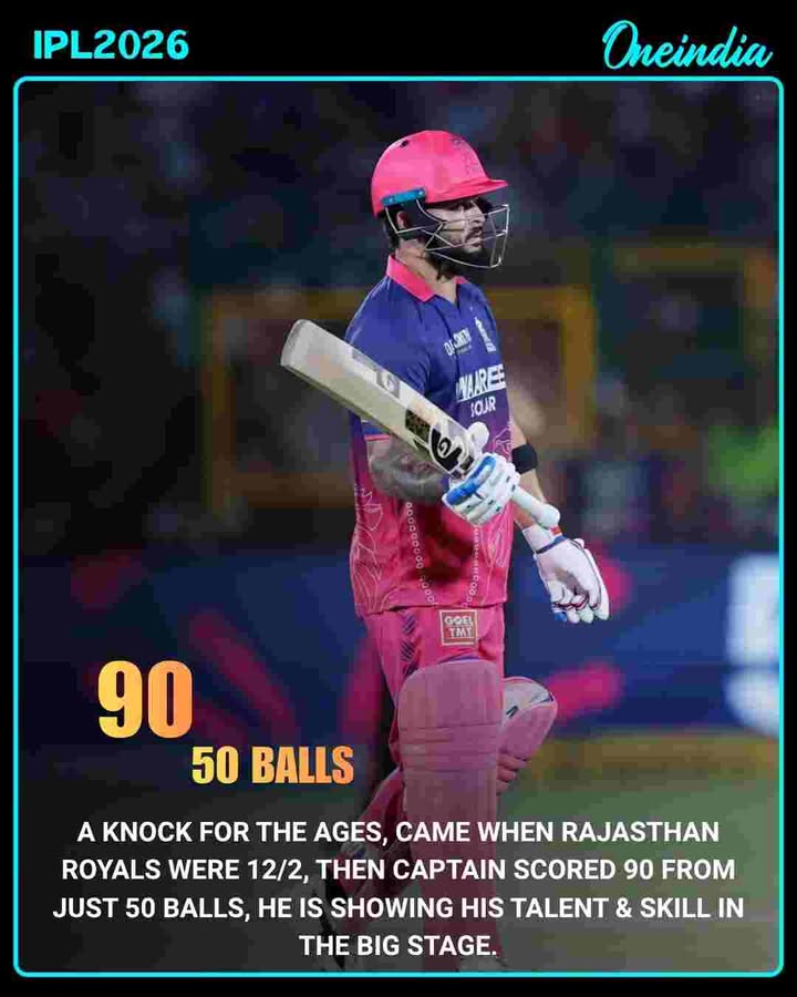 Riyan Parag Plays Captain’s Knock with Stunning 90 off 50