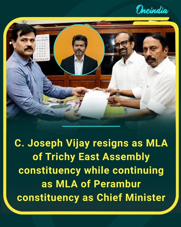 C. Joseph Vijay resigns as the MLA of the Trichy East Assembly constituency