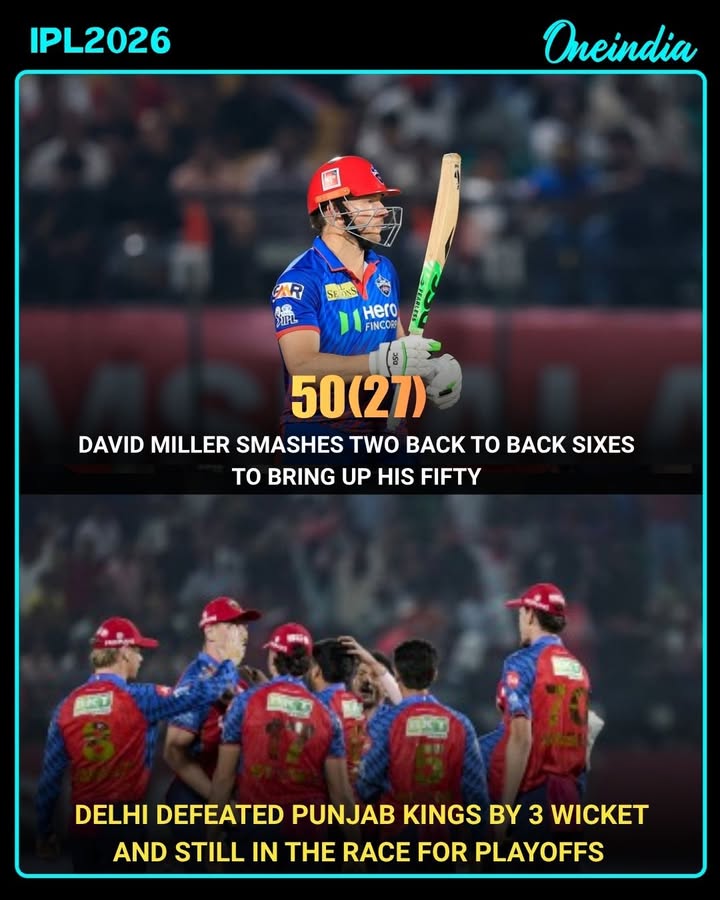 Delhi Capitals defeated Punjab Kings by three wickets in a thrilling IPL 2026 clash, chasing down 211 with one over to spare. Axar Patel starred with a crucial 56 as Delhi finished on 216/7 in 19 overs, keeping their playoff hopes alive with a massive win.