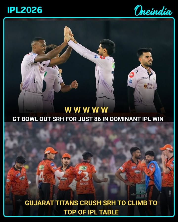 Gujarat Titans delivered a dominant performance by skittling Sunrisers Hyderabad for their lowest-ever total, securing a massive victory and moving to the top of the IPL 2026 points table.