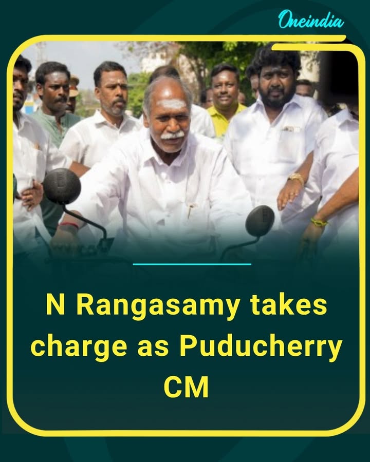 N Rangasamy begins a historic fifth term as Puducherry Chief Minister, promising development and welfare-focused governance for the Union Territory.