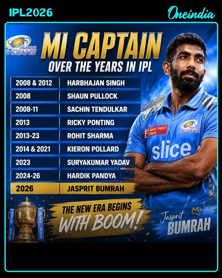 Jasprit Bumrah Joins Elite List of Mumbai Indians Captains