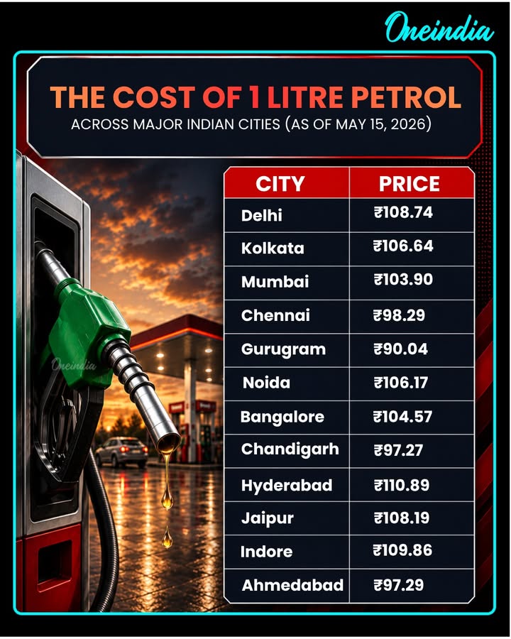 “Petrol Prices Surge Across Major Indian Cities on May 15, 2026”