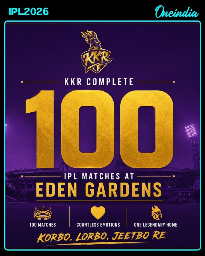 Kolkata Knight Riders are celebrating a historic milestone today as they play their 100th IPL match at the iconic Eden Gardens.