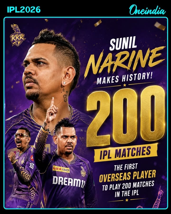 Sunil Narine Creates History With 200 IPL Matches Milestone