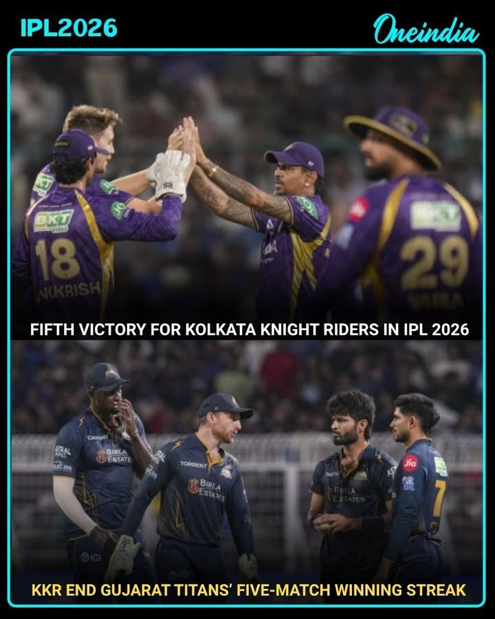 Kolkata Knight Riders produced a commanding performance at the Eden Gardens to secure their fifth win of IPL 2026, ending the Gujarat Titans’ five-match winning streak.