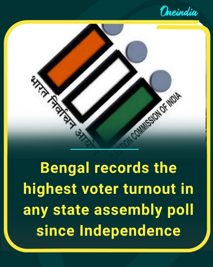West Bengal creates electoral history with the highest voter turnout ever recorded in a state assembly election since Independence, showcasing the power of democracy and public participation
