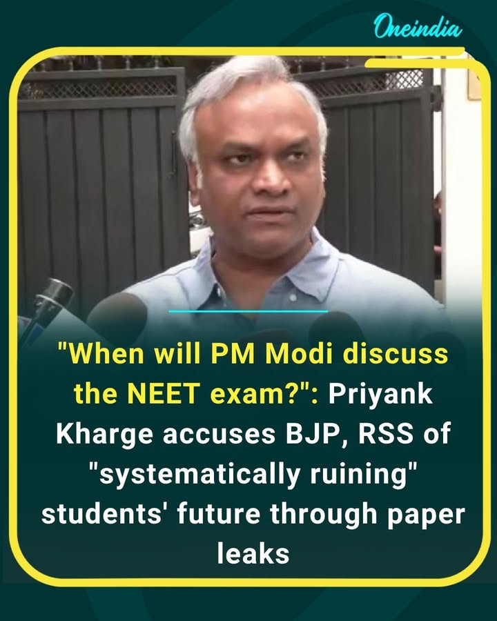 Karnataka Minister Priyank Kharge slams BJP and RSS, accusing them of systematically ruining students’ futures through repeated paper leak controversies.