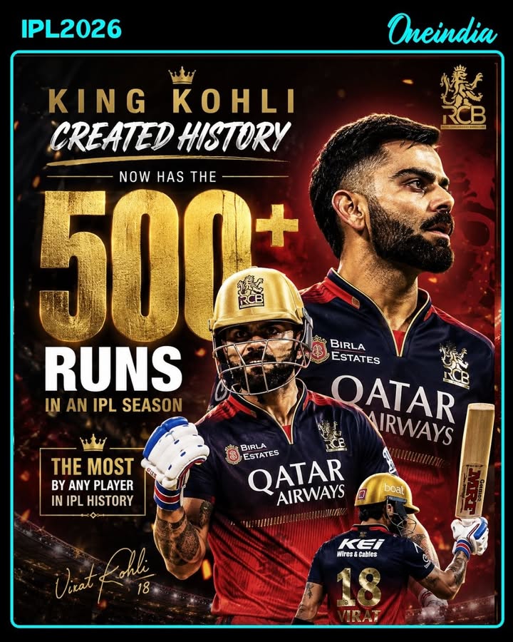 Virat Kohli Creates IPL History With 9th 500+ Run Season