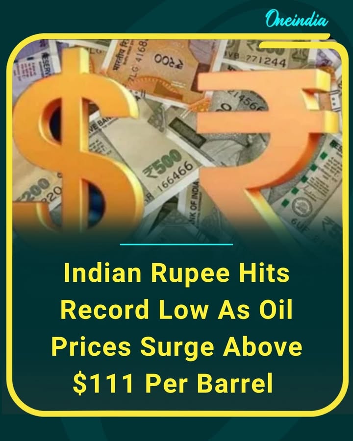 The Indian rupee opened at a fresh record low as soaring crude oil prices and global market pressure continued to impact the economy. Rising Brent crude prices above $111 per barrel have increased concerns over inflation and import costs in India.