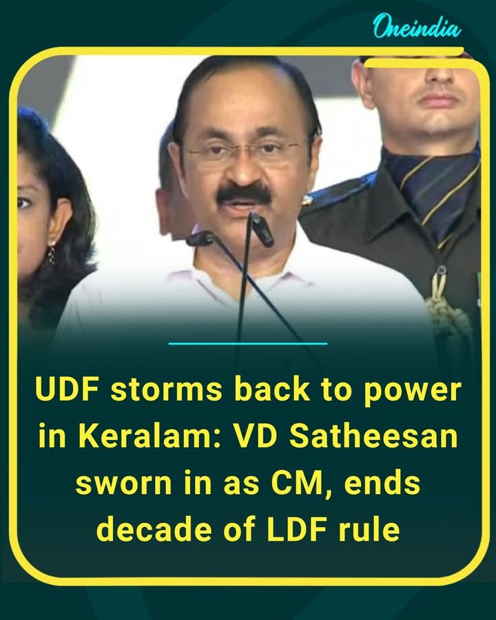 A new chapter begins in Kerala as VD Satheesan takes oath as Chief Minister, bringing the UDF back to power after a decade. The political landscape shifts as hopes rise for a fresh era of governance and development.