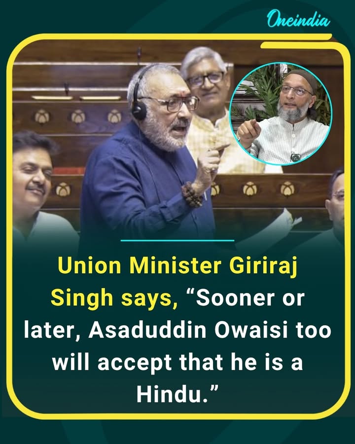 Giriraj Singh’s latest remark targeting Asaduddin Owaisi has triggered fresh political reactions and debate across the country.